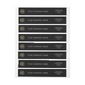 ミニマルカスタムリストブラックビジネスロゴブランド ラップアラウンドラベル (シート)