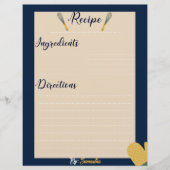 ミニマルカスタムリストブルー料理レシピシート (正面)