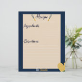 ミニマルカスタムリストブルー料理レシピシート (スタンド正面)