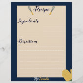 ミニマルカスタムリストブルー料理レシピシート (裏面)