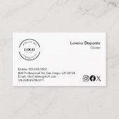 ミニマルカスタムリストロゴソーシャルメディアQRコード 名刺 (正面)