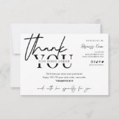 ミニマルカスタムリストロゴビジネスパッケージの挿入 サンキューカード (正面)