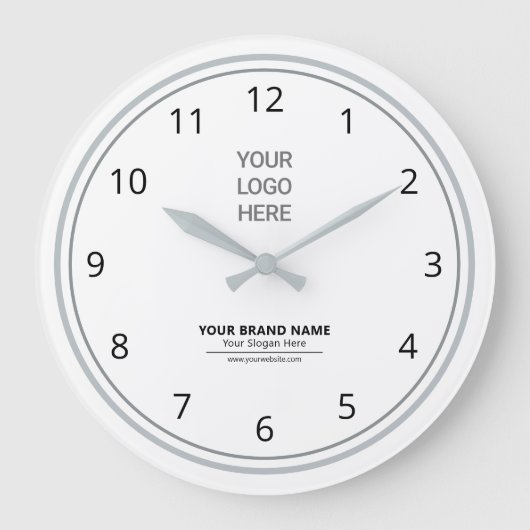 ミニマルカスタムリスト会社ロゴプロモーションブランド ラージ壁時計 (正面)