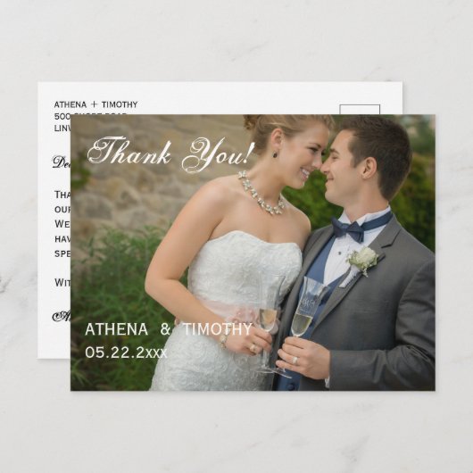 ミニマルカスタムリスト写真ありがとうはがき 案内ポストカード (正面/裏面)