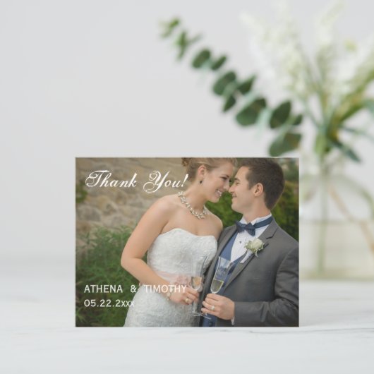 ミニマルカスタムリスト写真ありがとうはがき 案内ポストカード (スタンド正面)