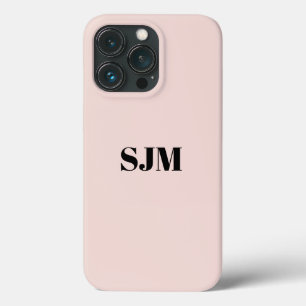 ミニマルカスタムリスト赤面モノグラム名ピンクシックCa iPhone 13 Proケース