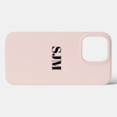 ミニマルカスタムリスト赤面モノグラム名ピンクシックCa Case-Mate iPhoneケース (裏面 (横))