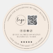 ミニマルカスタムリストLight Bohoありがとうステッカー ラウンドシール (正面)