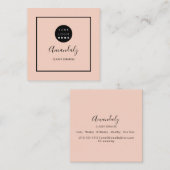 ミニマルカスタムロゴ額縁化粧バラ スクエア名刺 (正面/裏面)