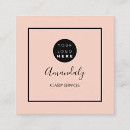 ミニマルカスタムロゴ額縁化粧バラ スクエア名刺