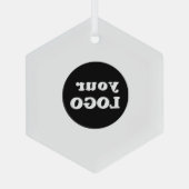 ミニマルカスタム主義のビジネスロゴホワイト ガラスオーナメント (裏面)