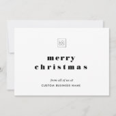 ミニマルカスタム主義のビジネスロゴメリークリスマス シーズンカード (正面)