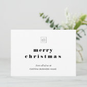ミニマルカスタム主義のビジネスロゴメリークリスマス シーズンカード (スタンド正面)