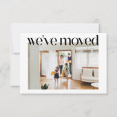 ミニマルカスタム主義の写真を新しいホームアドレスに移動 ノートカード (正面)