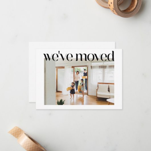 ミニマルカスタム主義の写真を新しいホームアドレスに移動 ノートカード (正面/裏面インサイチュ)