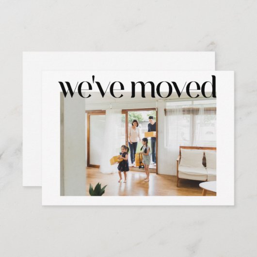 ミニマルカスタム主義の写真を新しいホームアドレスに移動 ノートカード (正面/裏面)
