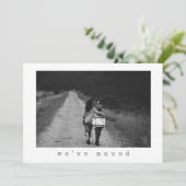 ミニマルカスタム主義の写真私たちは新しい家を移動 案内状 (スタンド正面)