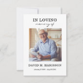 ミニマルカスタム主義の写真葬儀 サンキューカード (正面)