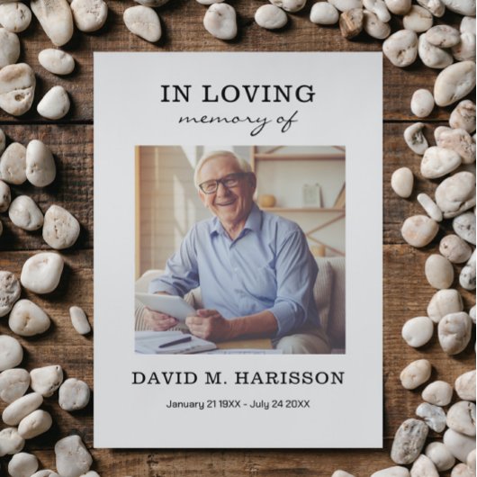 ミニマルカスタム主義の写真葬儀 サンキューカード