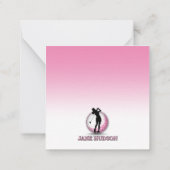 ミニマルカスタム主義の女性ゴルファーMonogramデザイン ノートカード (裏面)