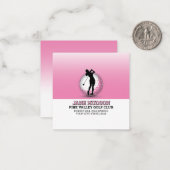 ミニマルカスタム主義の女性ゴルファーMonogramデザイン ノートカード (正面/裏面インサイチュ)