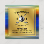 ミニマルカスタム主義ゴルフモノグラムデザイン スクエア名刺 (裏面)