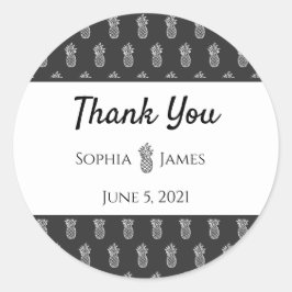 ミニマルカスタム主義パイナップルのステッカーに感謝 ラウンドシール