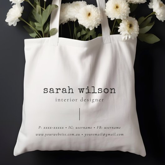 ミニマルカスタム主義ビジネス会社タイプライターフォント トートバッグ