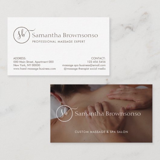 ミニマルカスタム主義フォトセラピーマッサージ 名刺 (正面/裏面)