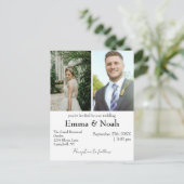 ミニマルカスタム主義フォトバジェット結婚式招待状 ポストカード (スタンド正面)