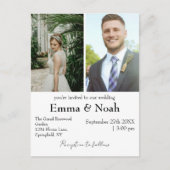 ミニマルカスタム主義フォトバジェット結婚式招待状 ポストカード (正面)