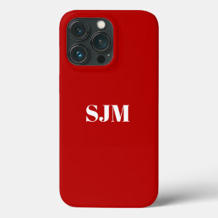 ミニマルカスタム主義モノグラム名さくらんぼ赤クリムゾン iPhone 13 PROケース