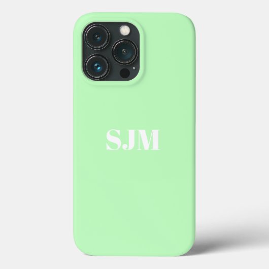 ミニマルカスタム主義モノグラム名シーフオムミントグリーン Case-Mate iPhoneケース (裏面)