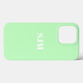 ミニマルカスタム主義モノグラム名シーフオムミントグリーン Case-Mate iPhoneケース (裏面 (横))
