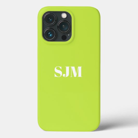 ミニマルカスタム主義モノグラム名ライムグリーン Case-Mate iPhoneケース (裏面)