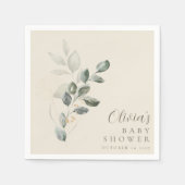 ミニマルカスタム主義金ゴールド緑のベビーシャワー スタンダードカクテルナプキン (正面)