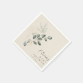 ミニマルカスタム主義金ゴールド緑のベビーシャワー スタンダードカクテルナプキン (角)