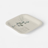 ミニマルカスタム主義金ゴールド緑ブライダルシャワー ペーパープレート (傾斜あり)