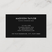 ミニマルカスタム会社ロゴQRコード基本ブラック 名刺 (裏面)