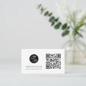 ミニマルカスタム会社ロゴQRコード基本 名刺 (スタンド正面)