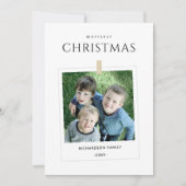 ミニマルカスタム家族の写真メリークリスマス シーズンカード (正面)