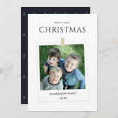 ミニマルカスタム家族の写真メリークリスマス シーズンカード (正面/裏面)
