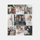 ミニマルカスタム文字9 Photo Collage Gift フリースブランケット (正面)