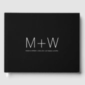 ミニマルカスタム白黒エレガントシ結婚ック ゲストブック (正面)