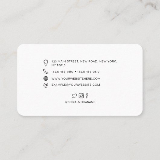 ミニマルカスタムBusiness Logo写真 名刺 (裏面)