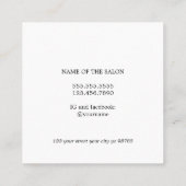 ミニマルカッコいいスグリーングレイはさみ美容師 スクエア名刺 (裏面)