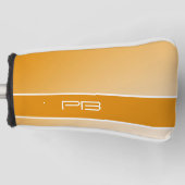 ミニマルカッコいいスモダンイニシャルグラデーションオレンジ ゴルフヘッドカバー (正面)