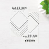 ミニマルカッコいいラインイヤリングジュエリー表示カード (デスク)