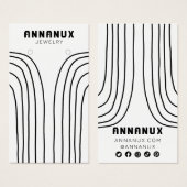 ミニマルカッコいいラインイヤリングジュエリー表示カード (正面&裏面)