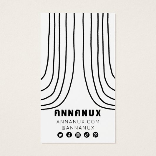 ミニマルカッコいいラインイヤリングジュエリー表示カード (裏面)